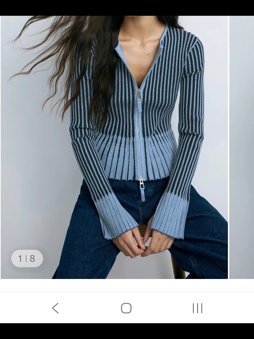 TOCCIN 2 way zipper up Cardigan